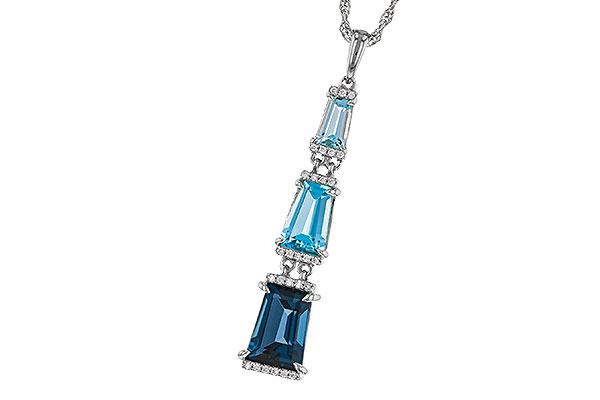 B302-22209: NECKLACE 2.60 TW BLUE TOPAZ 2.65 TGW