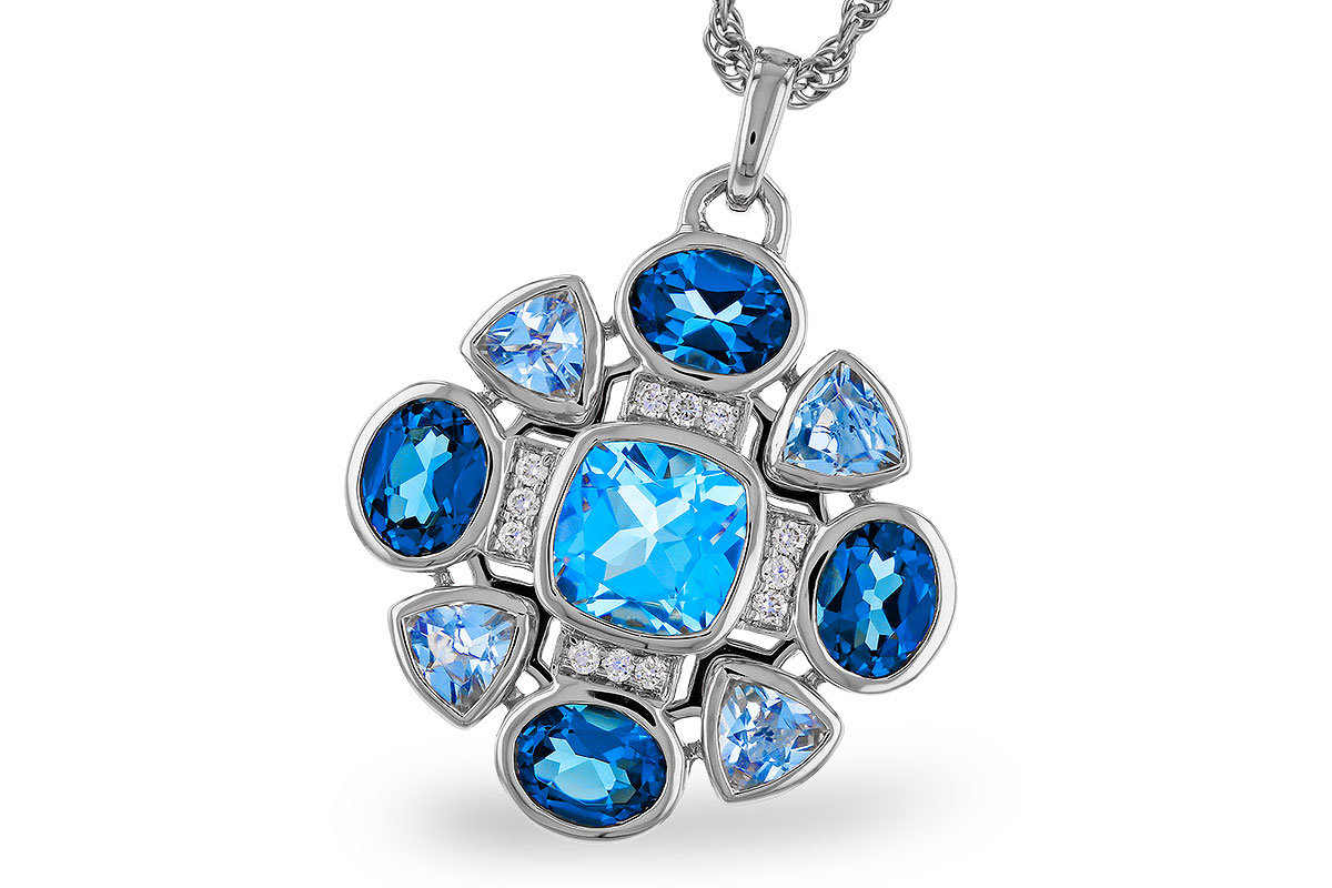 C302-21273: NECKLACE 3.19 TW BLUE TOPAZ 3.25 TGW