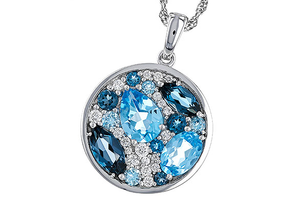 G302-22209: NECKLACE 2.31 TW BLUE TOPAZ 2.48 TGW